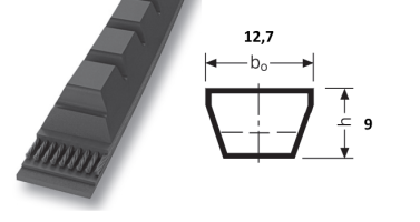 Клиновой ремень с фасонным зубом XPA - 1632 Lp