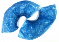 Бахилы обычные гладкие синие,цельная резинка