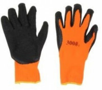 Перчатки обливные утепленные оранжевые с черным