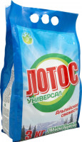 Стиральный порошок"Лотос" УНИВЕРСАЛ (Автомат+Ручн) Альпийская Свежесть  пакет 3кг.