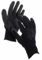 Перчатки нейлоновые черные с черным полимерным покрытием